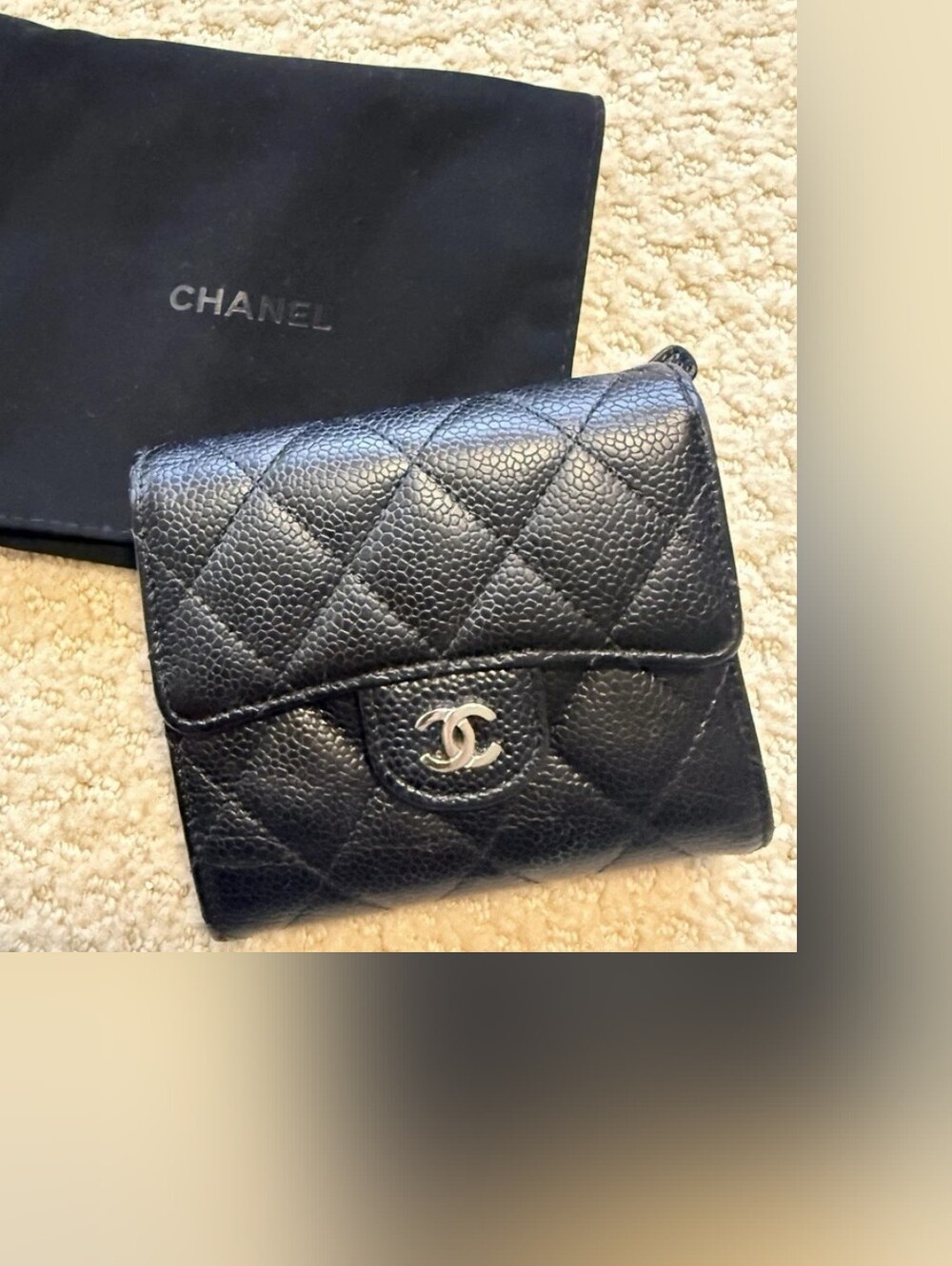 Chanel Black Quilted Leather Wallet onChain